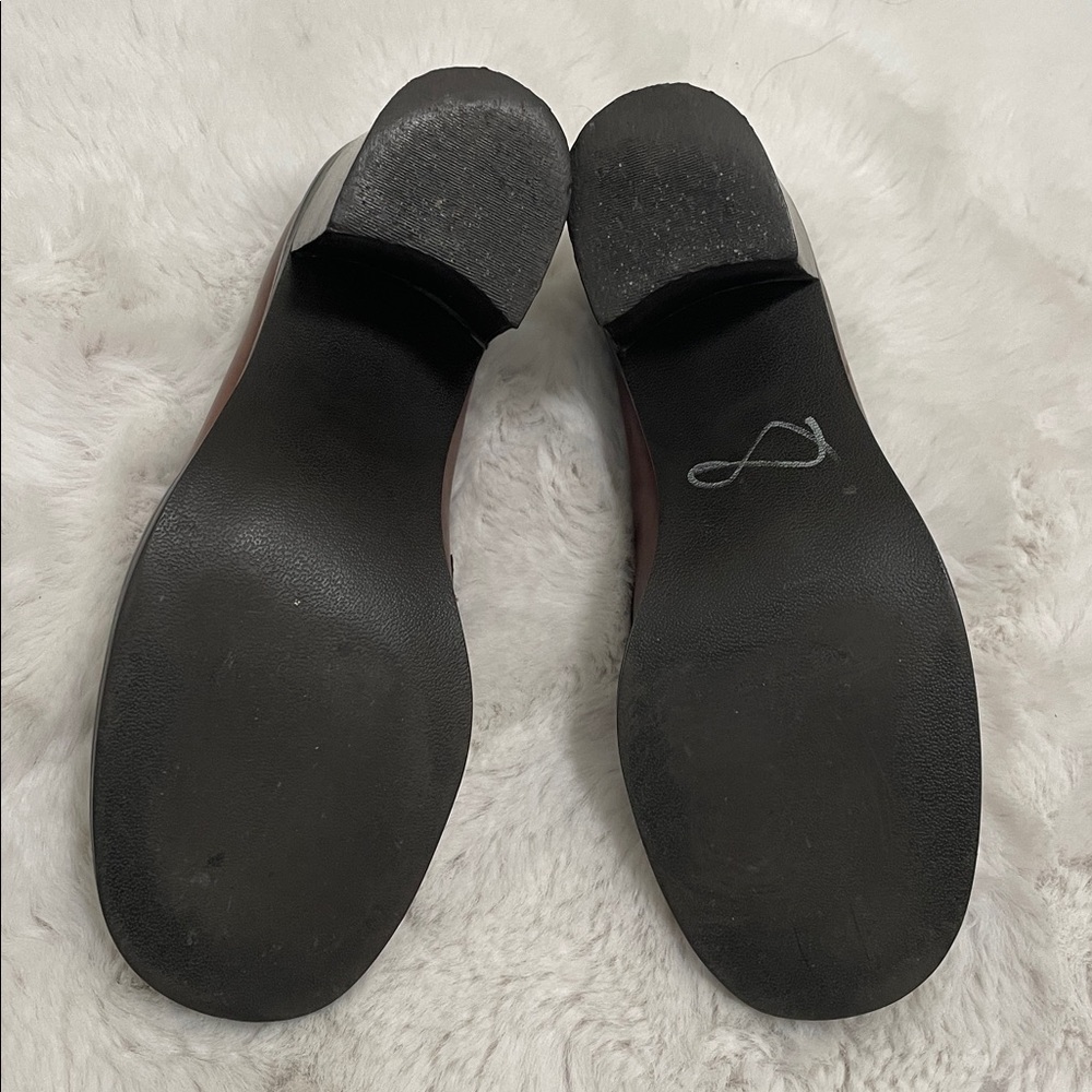 Vintage 90s Nine West Jenkins Brown Leather Chunky Heel Shoes Size 6M - Picture 9 of 14